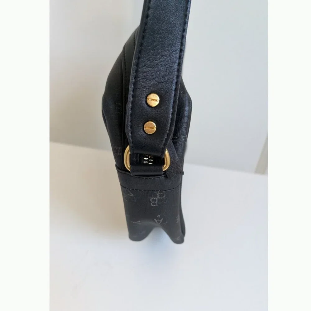 INDIA HICKS "Stripe GRAPHICKS" Black Crossbody Bag | NWOT Adjustable Strap Purse - Picture 5 of 5
